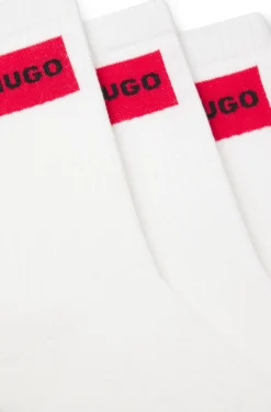 Dreierpack kurze Socken mit rotem Logo-Label