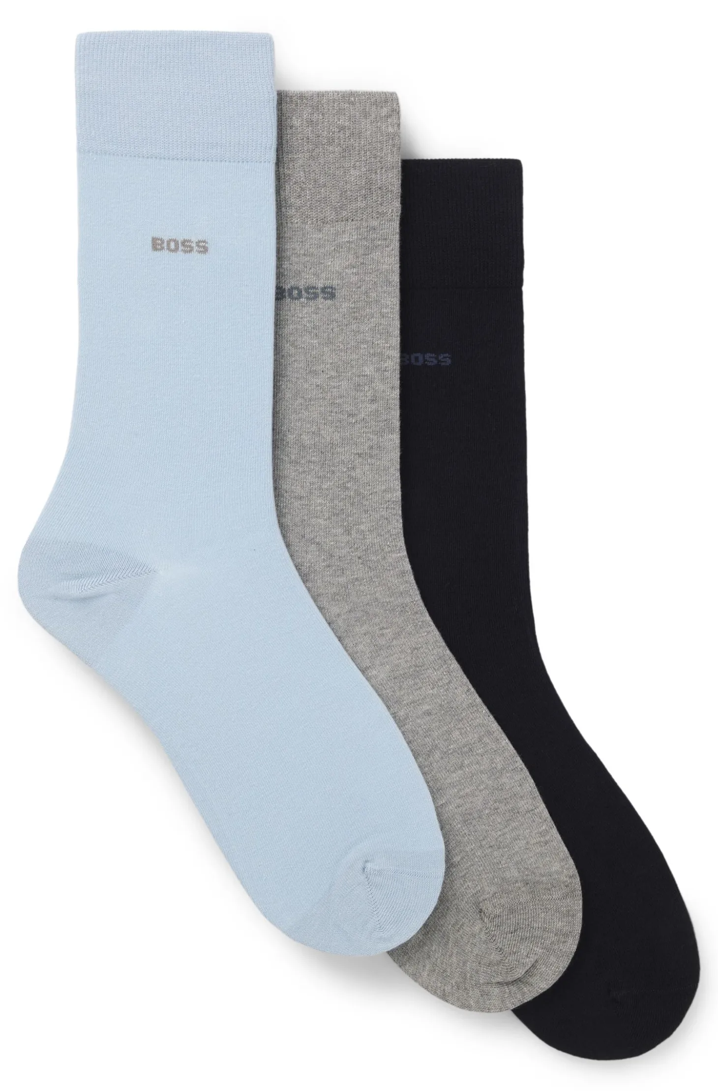 Dreierpack mittelhohe Socken aus Stretch-Gewebe