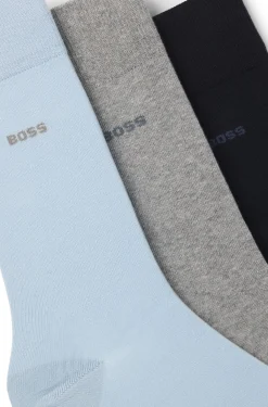 Dreierpack mittelhohe Socken aus Stretch-Gewebe