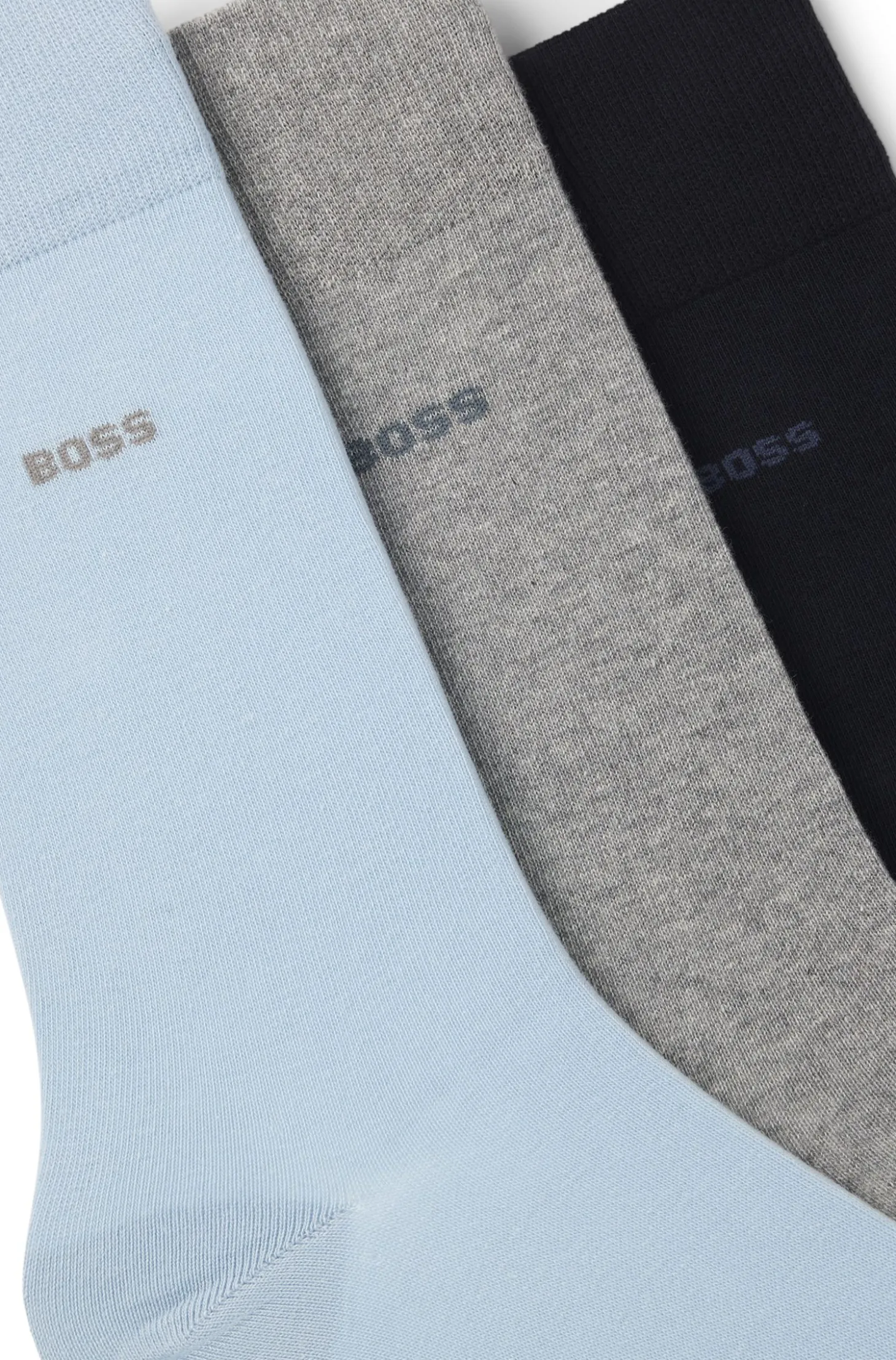 Dreierpack mittelhohe Socken aus Stretch-Gewebe