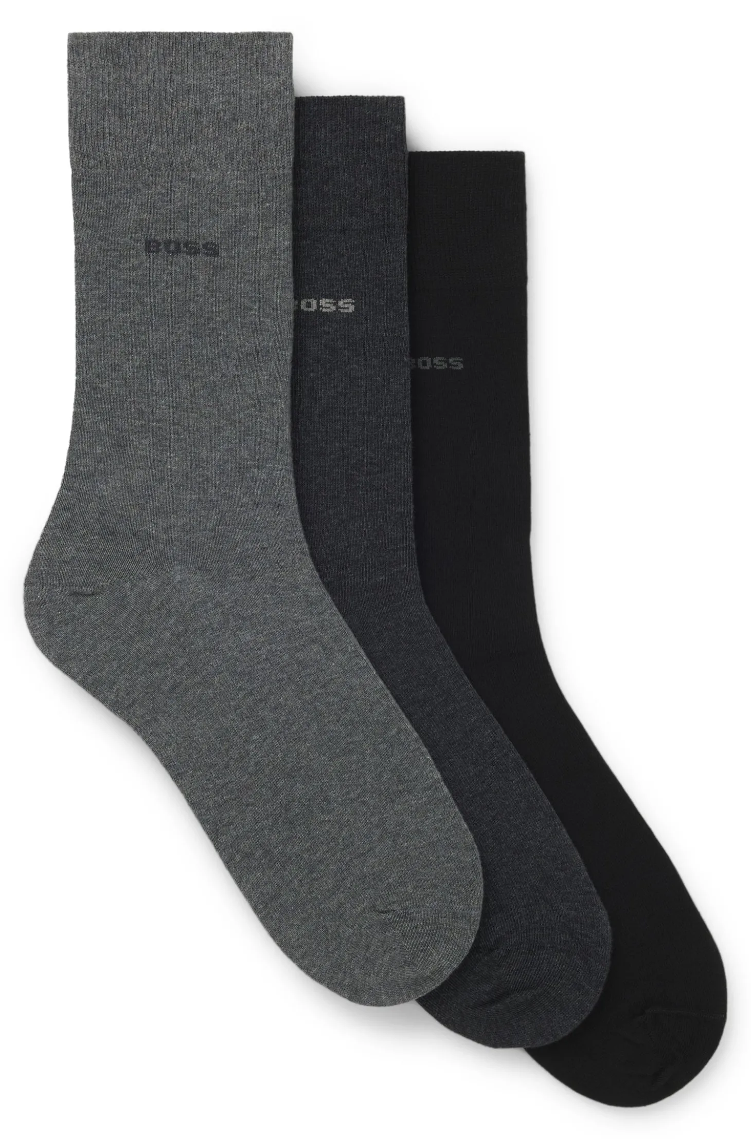 Dreierpack mittelhohe Socken aus Stretch-Gewebe