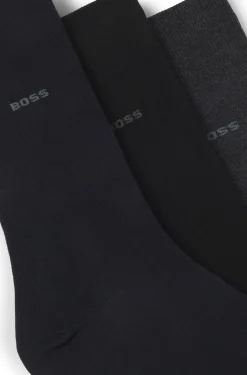 Dreierpack mittelhohe Socken aus Stretch-Gewebe