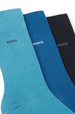 Dreierpack mittelhohe Socken aus Stretch-Gewebe