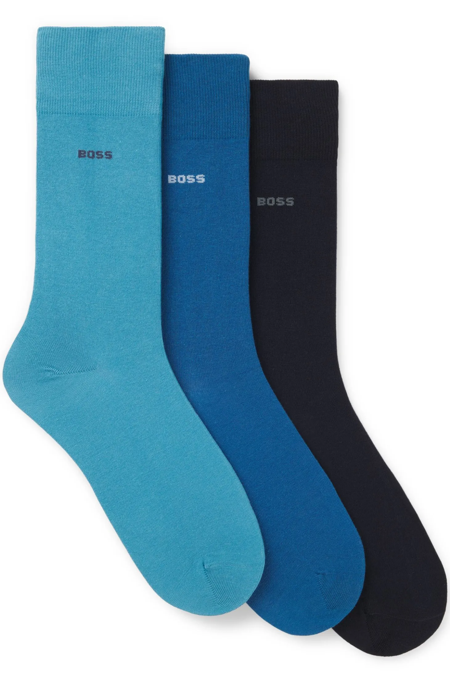 Dreierpack mittelhohe Socken aus Stretch-Gewebe