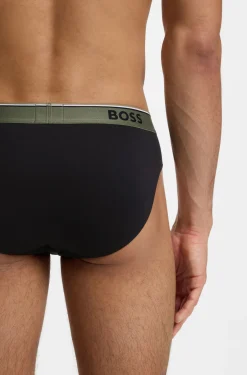 Dreierpack Slips aus Stretch-Baumwolle mit Logo am Bund