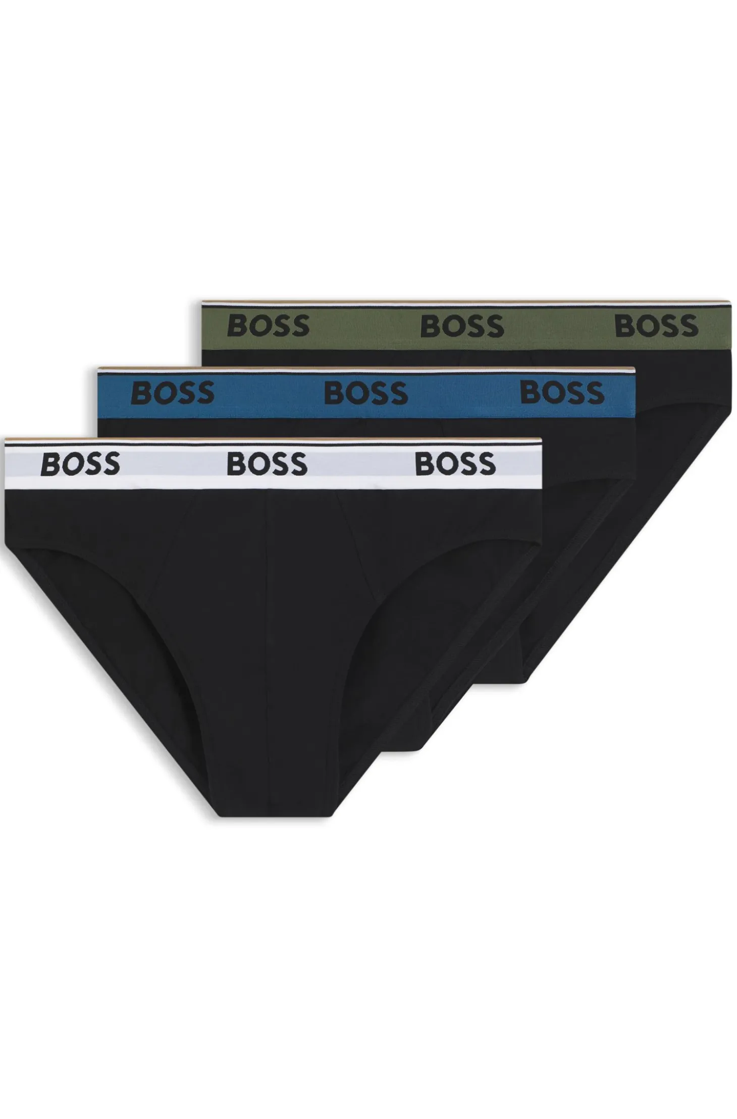 Dreierpack Slips aus Stretch-Baumwolle mit Logo am Bund