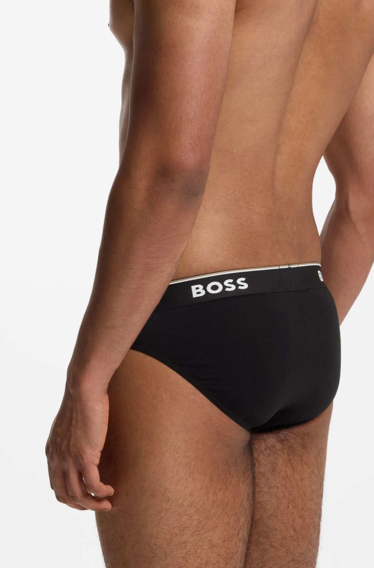 Dreierpack Slips aus Stretch-Baumwolle mit Logo am Bund