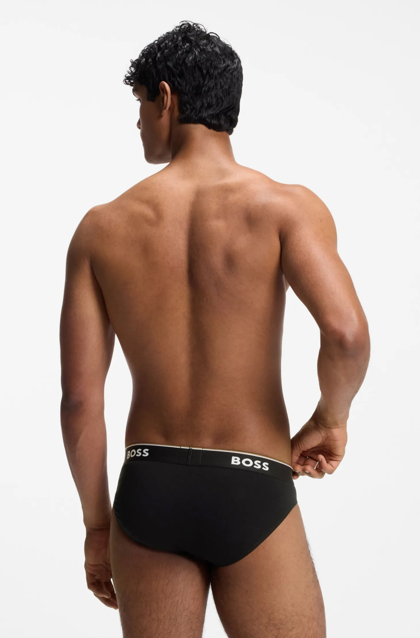 Dreierpack Slips aus Stretch-Baumwolle mit Logo am Bund