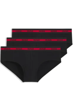 Dreierpack Slips aus Stretch-Baumwolle mit Logos am Bund