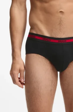 Dreierpack Slips aus Stretch-Baumwolle mit Logos am Bund
