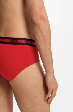 Dreierpack Slips aus Stretch-Baumwolle mit Logos am Bund