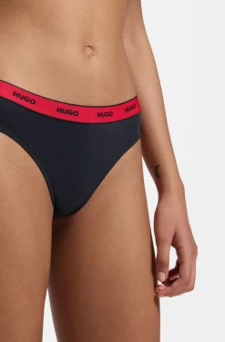 Dreierpack Slips aus Stretch-Baumwolle mit Logo-Bund