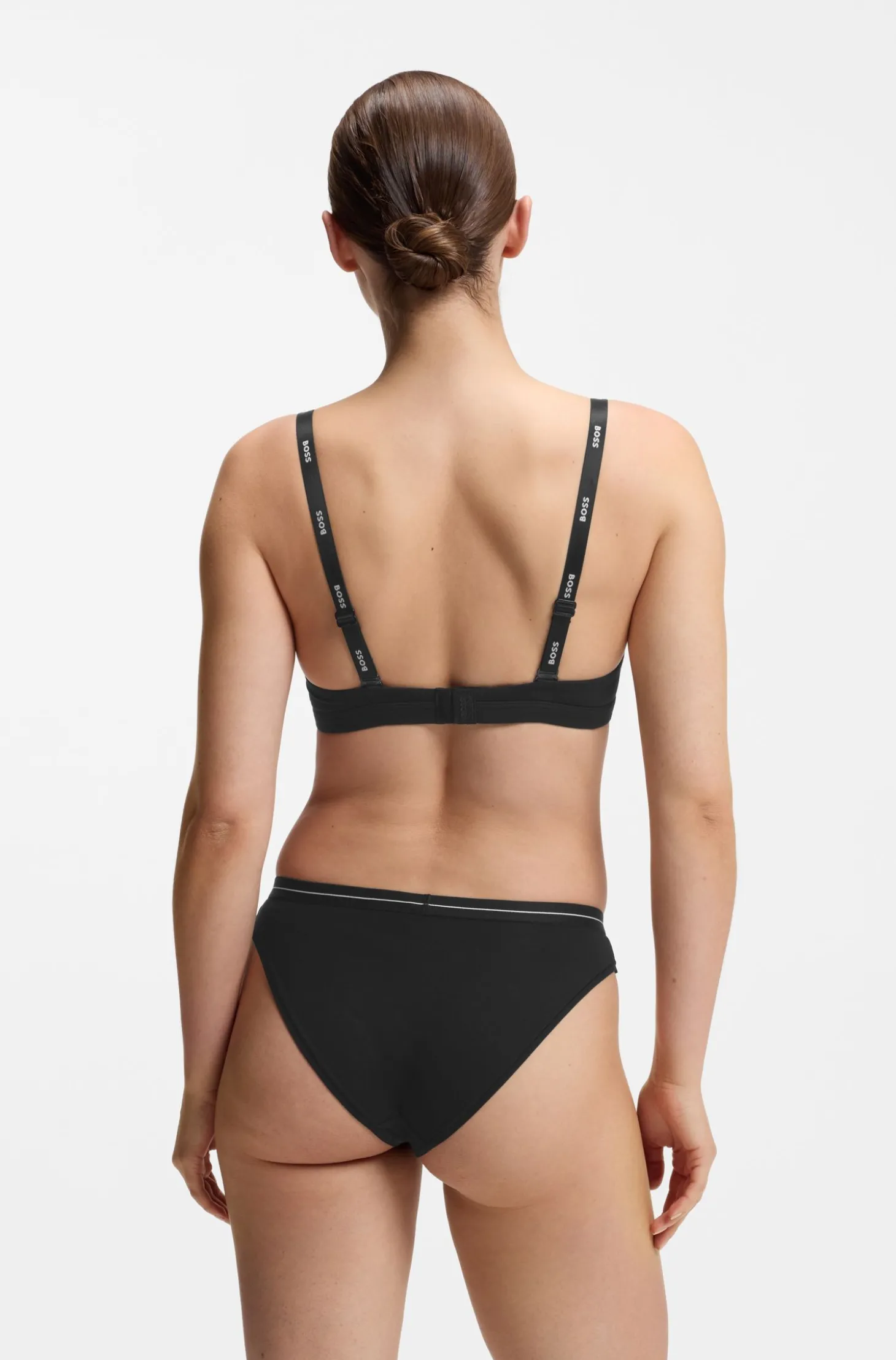 Dreierpack Slips aus Stretch-Baumwolle mit Logos am Bund