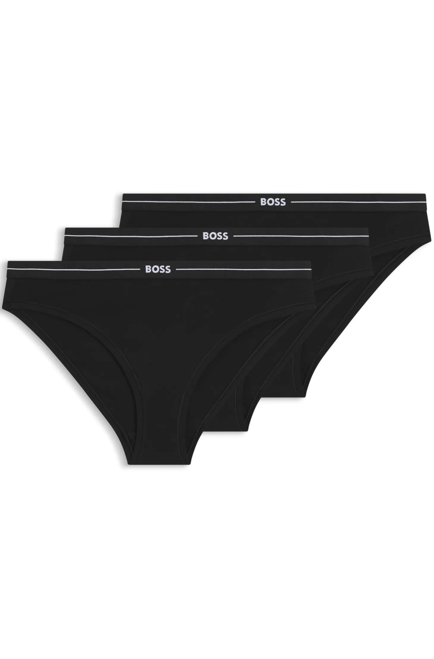 Dreierpack Slips aus Stretch-Baumwolle mit Logos am Bund