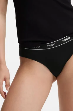 Dreierpack Slips aus Stretch-Baumwolle mit Logo-Bund