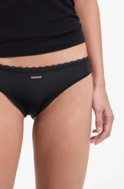 Dreierpack Slips mit Spitzenbesatz