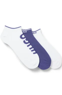 Dreierpack Sneakers-Socken mit Logos