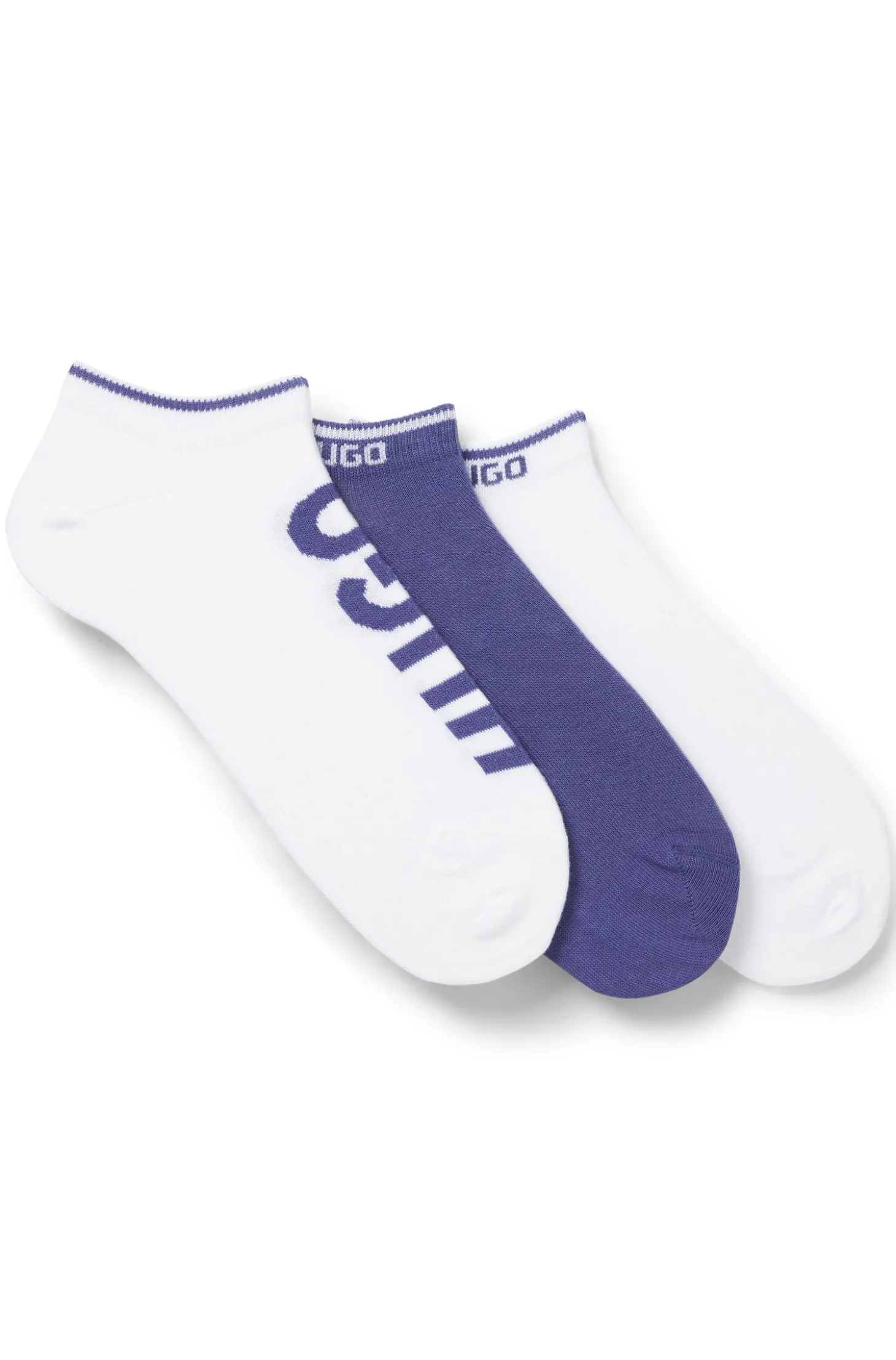 Dreierpack Sneakers-Socken mit Logos