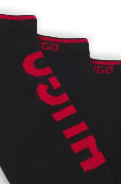Dreierpack Sneakers-Socken mit Logos