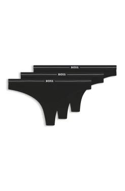 Dreierpack Strings aus Stretch-Baumwolle mit Logos am Bund