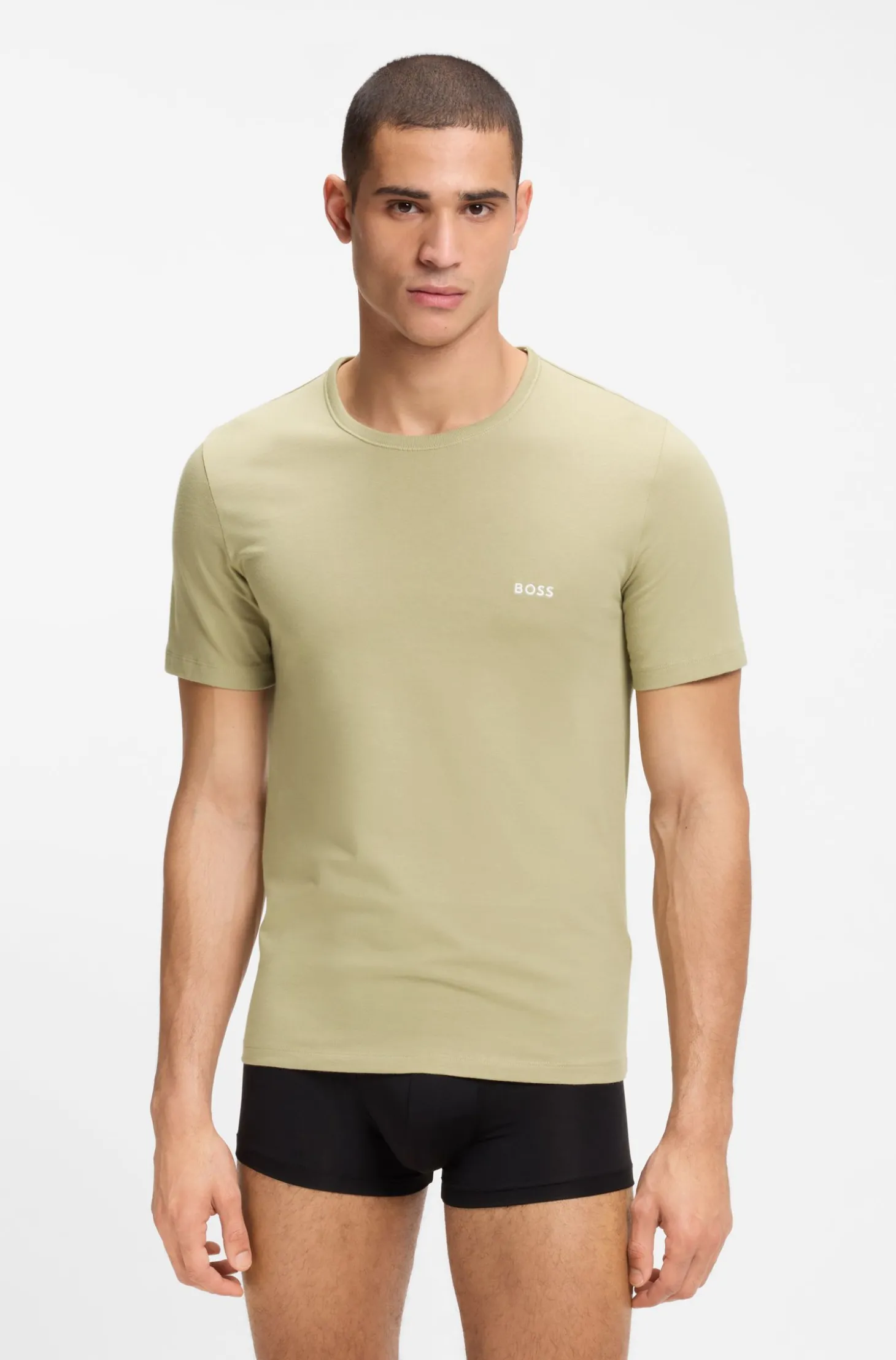 Dreierpack T-Shirts aus Baumwolle mit Logo-Stickerei