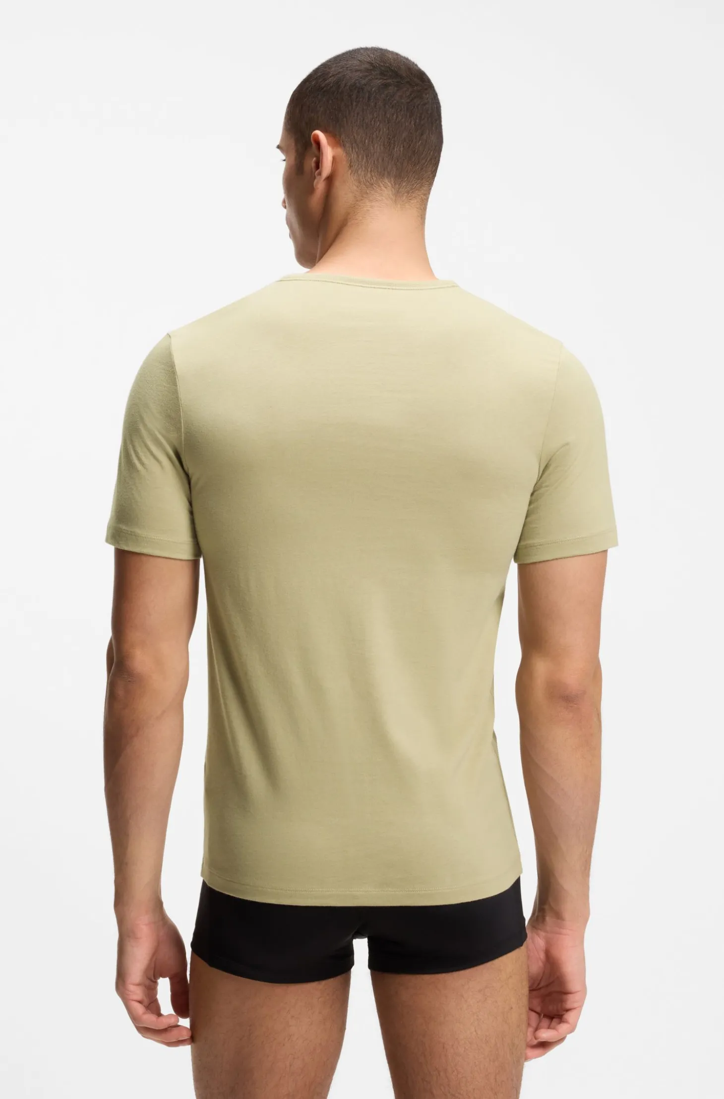 Dreierpack T-Shirts aus Baumwolle mit Logo-Stickerei