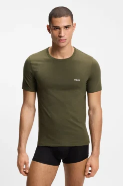 Dreierpack T-Shirts aus Baumwolle mit Logo-Stickerei