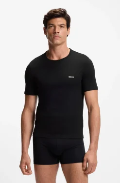 Dreierpack T-Shirts aus Baumwolle mit Logo-Stickerei