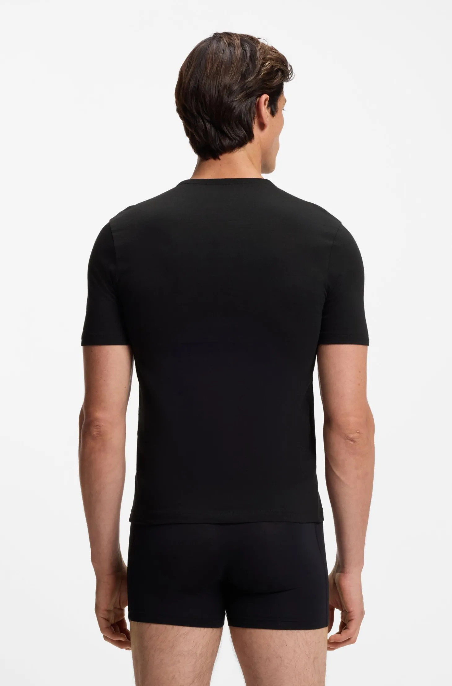 Dreierpack T-Shirts aus Baumwolle mit Logo-Stickerei