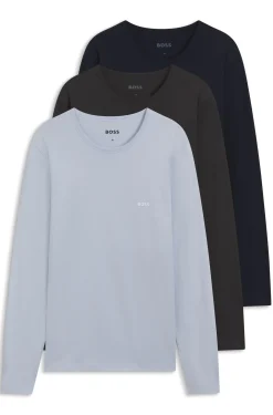Dreierpack T-Shirts aus Baumwolle mit Logo-Stickerei