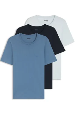 Dreierpack T-Shirts aus Baumwolle mit Logo-Stickerei