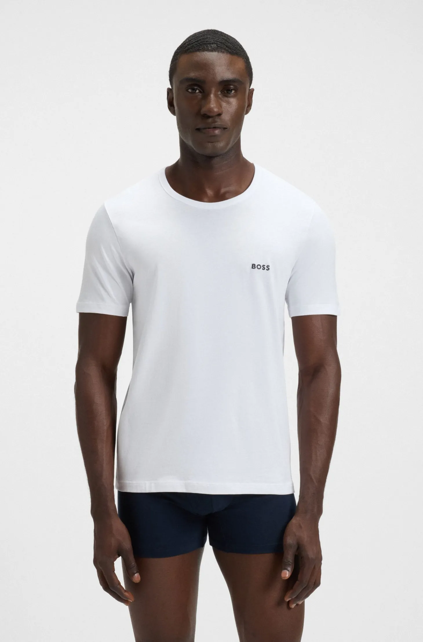 Dreierpack T-Shirts aus Baumwolle mit Logo-Stickerei