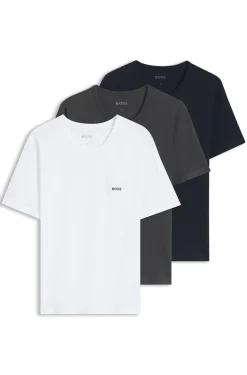 Dreierpack T-Shirts aus Baumwolle mit Logo-Stickerei