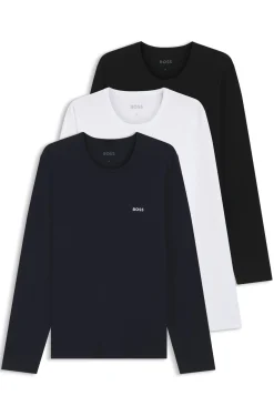 Dreierpack T-Shirts aus Baumwolle mit Logo-Stickerei