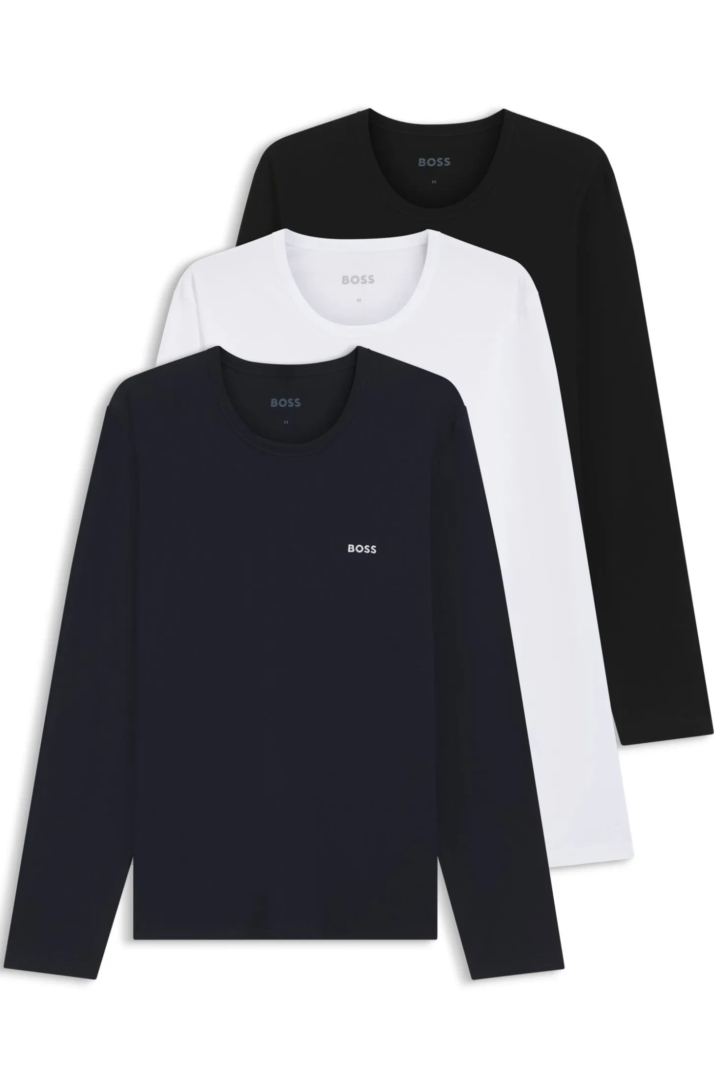 Dreierpack T-Shirts aus Baumwolle mit Logo-Stickerei
