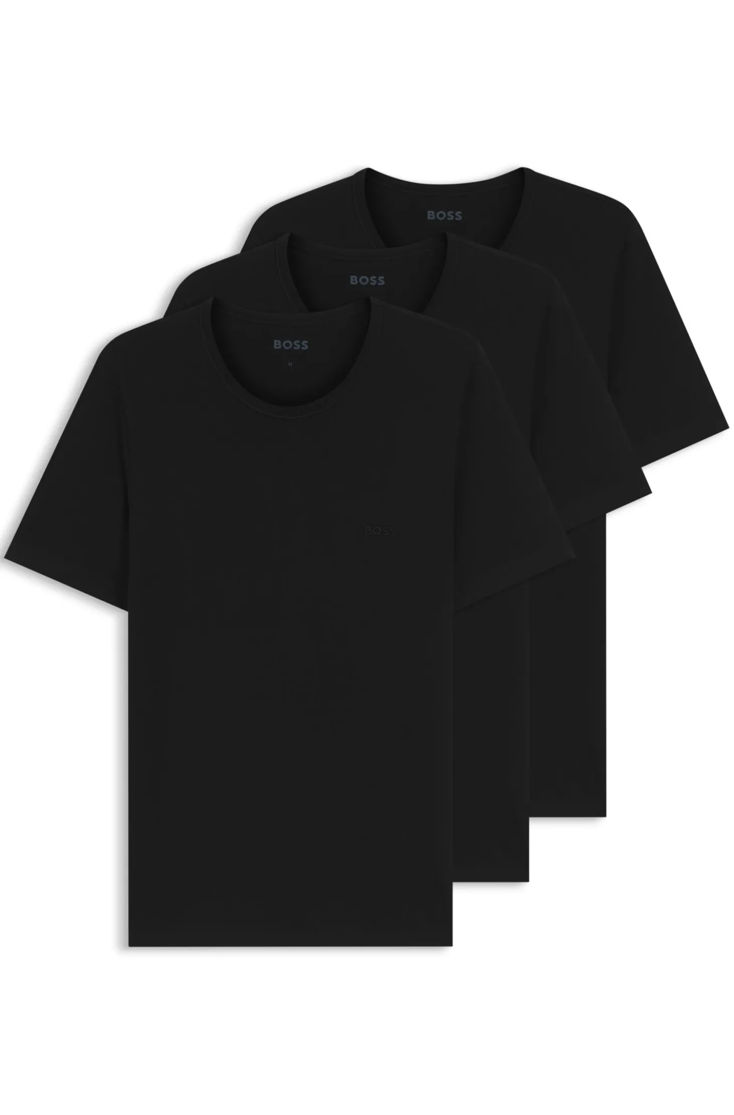 Dreierpack T-Shirts aus Baumwolle mit Logo-Stickerei
