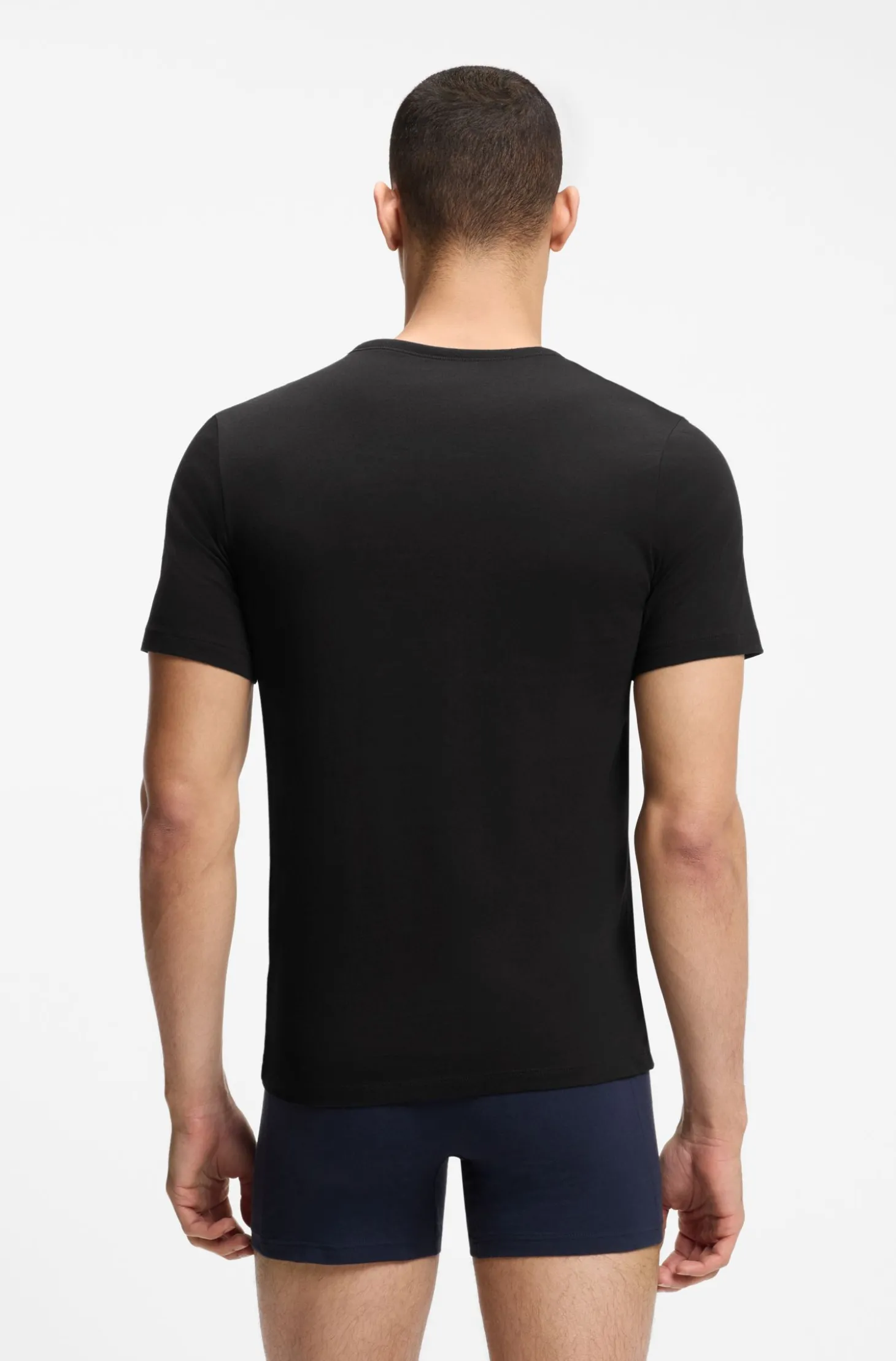 Dreierpack T-Shirts aus Baumwolle mit Logo-Stickerei