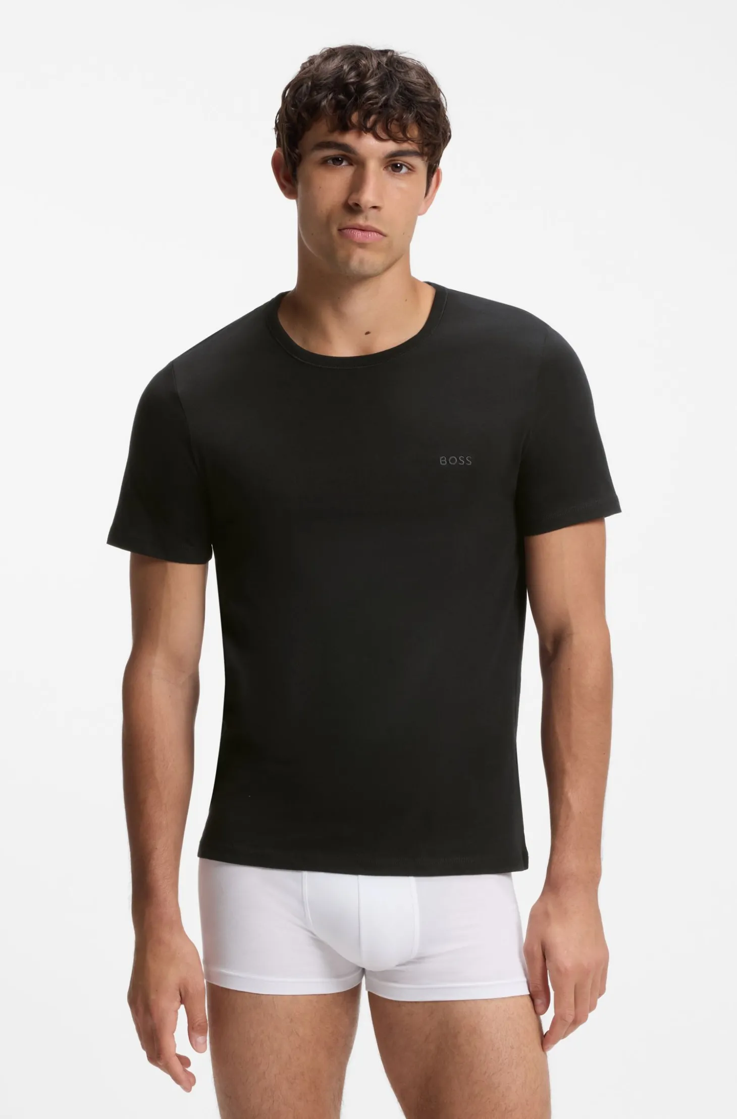 Dreierpack T-Shirts aus Baumwolle mit Logo-Stickerei
