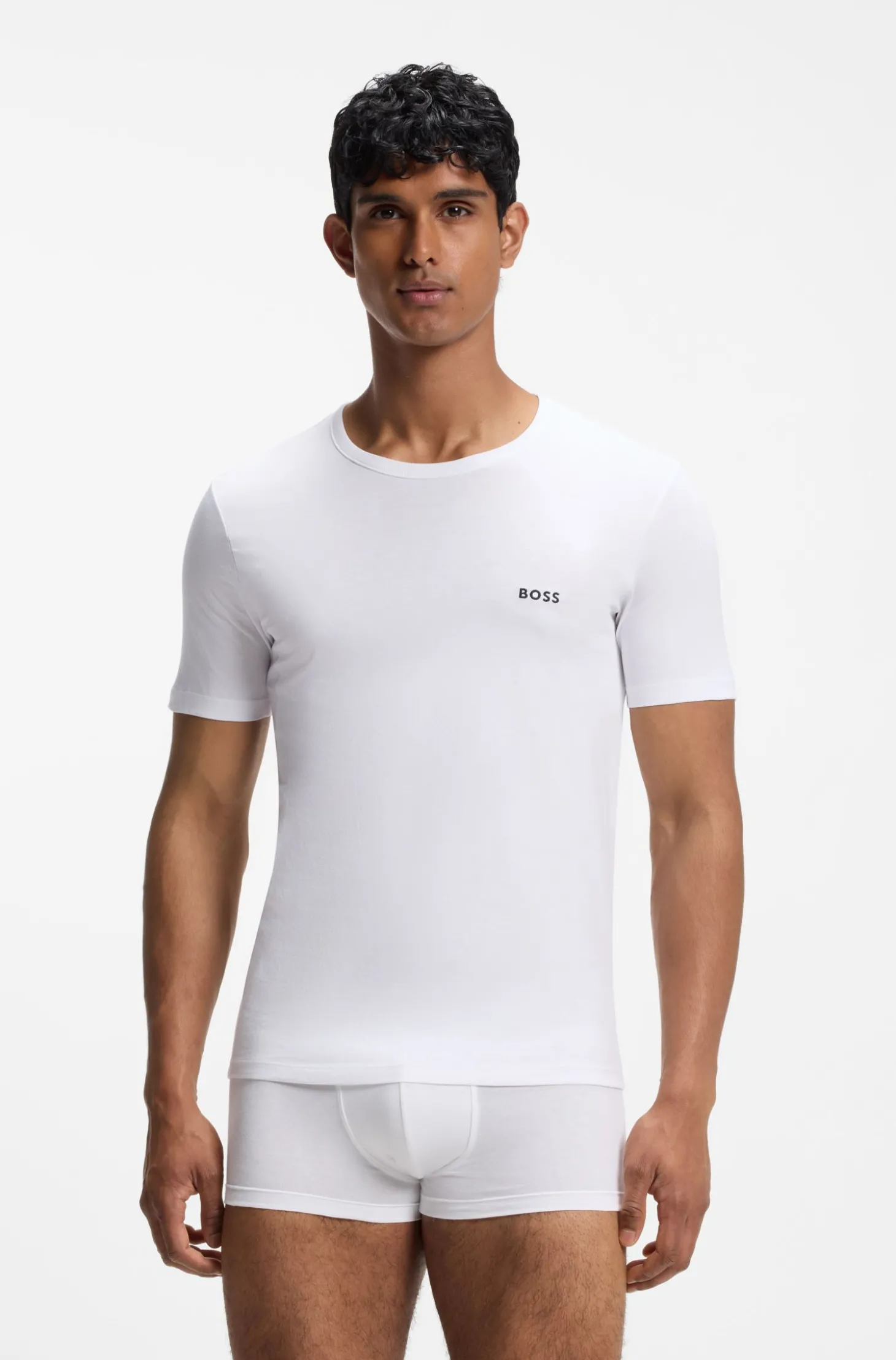Dreierpack T-Shirts aus Baumwolle mit Logo-Stickerei