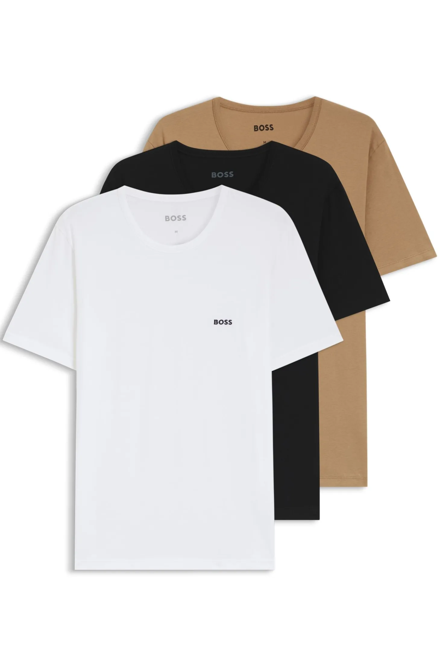 Dreierpack T-Shirts aus Baumwolle mit Logo-Stickerei
