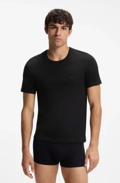 Dreierpack T-Shirts aus Baumwolle mit Logo-Stickerei