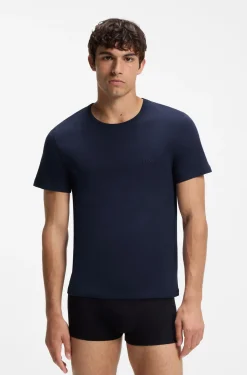 Dreierpack T-Shirts aus Baumwolle mit Logo-Stickerei