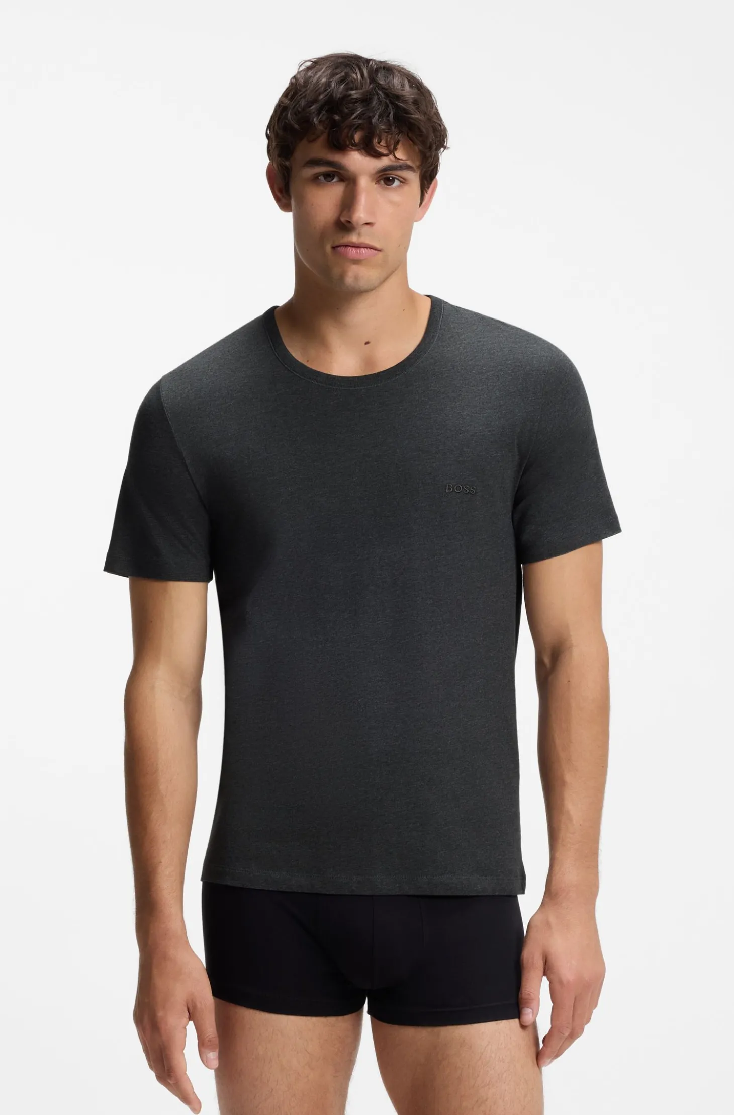 Dreierpack T-Shirts aus Baumwolle mit Logo-Stickerei
