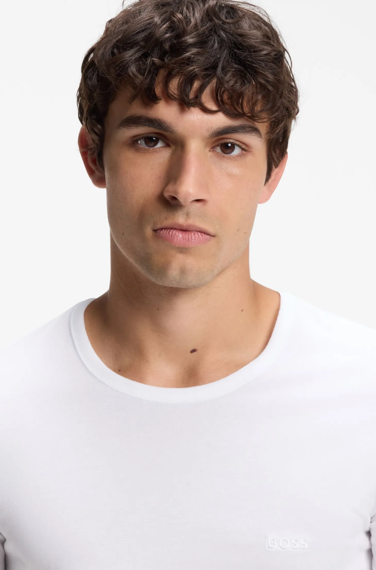 Dreierpack T-Shirts aus Baumwolle mit Logo-Stickerei