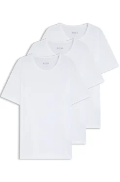 Dreierpack T-Shirts aus Baumwolle mit Logo-Stickerei
