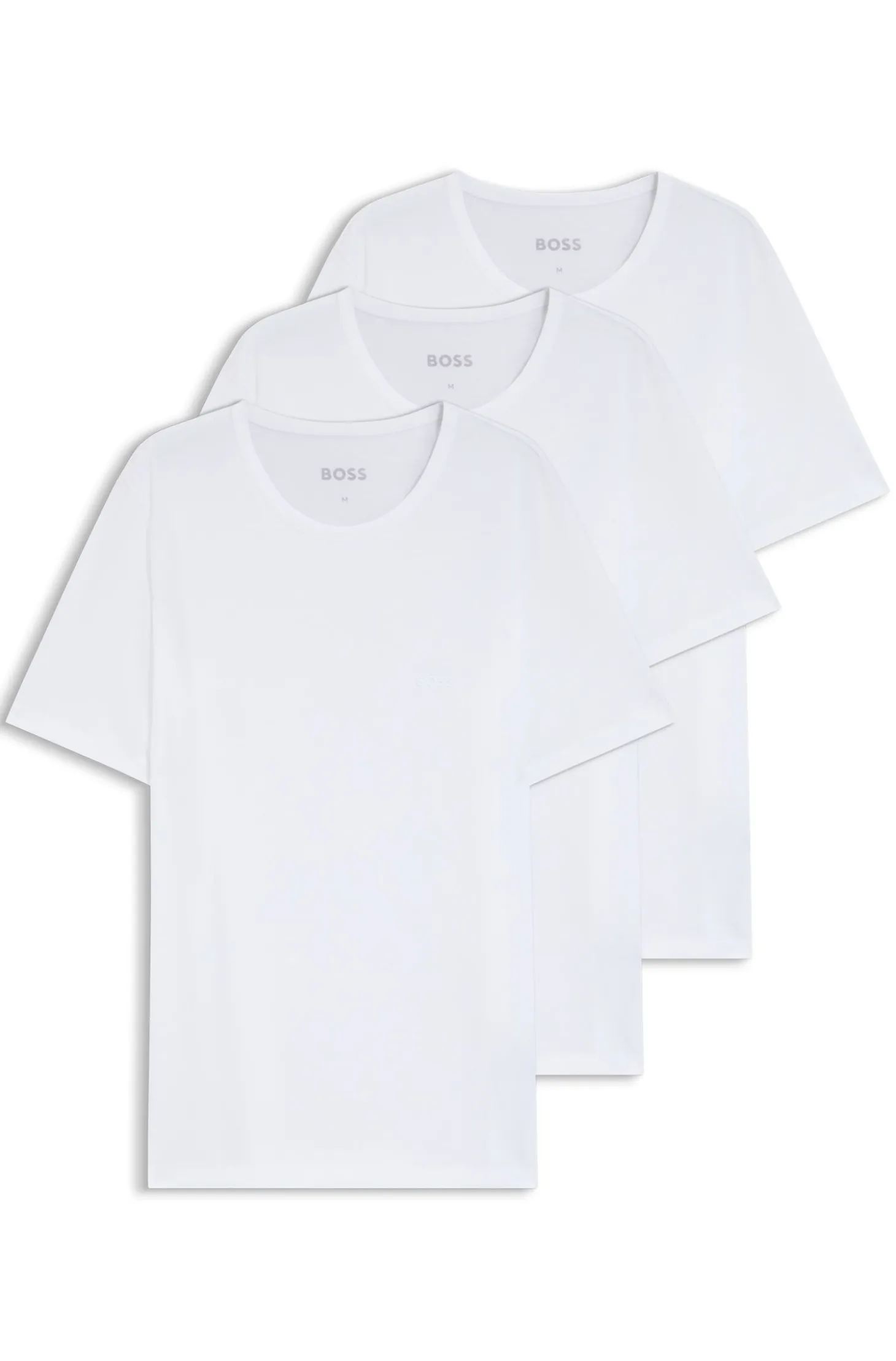 Dreierpack T-Shirts aus Baumwolle mit Logo-Stickerei
