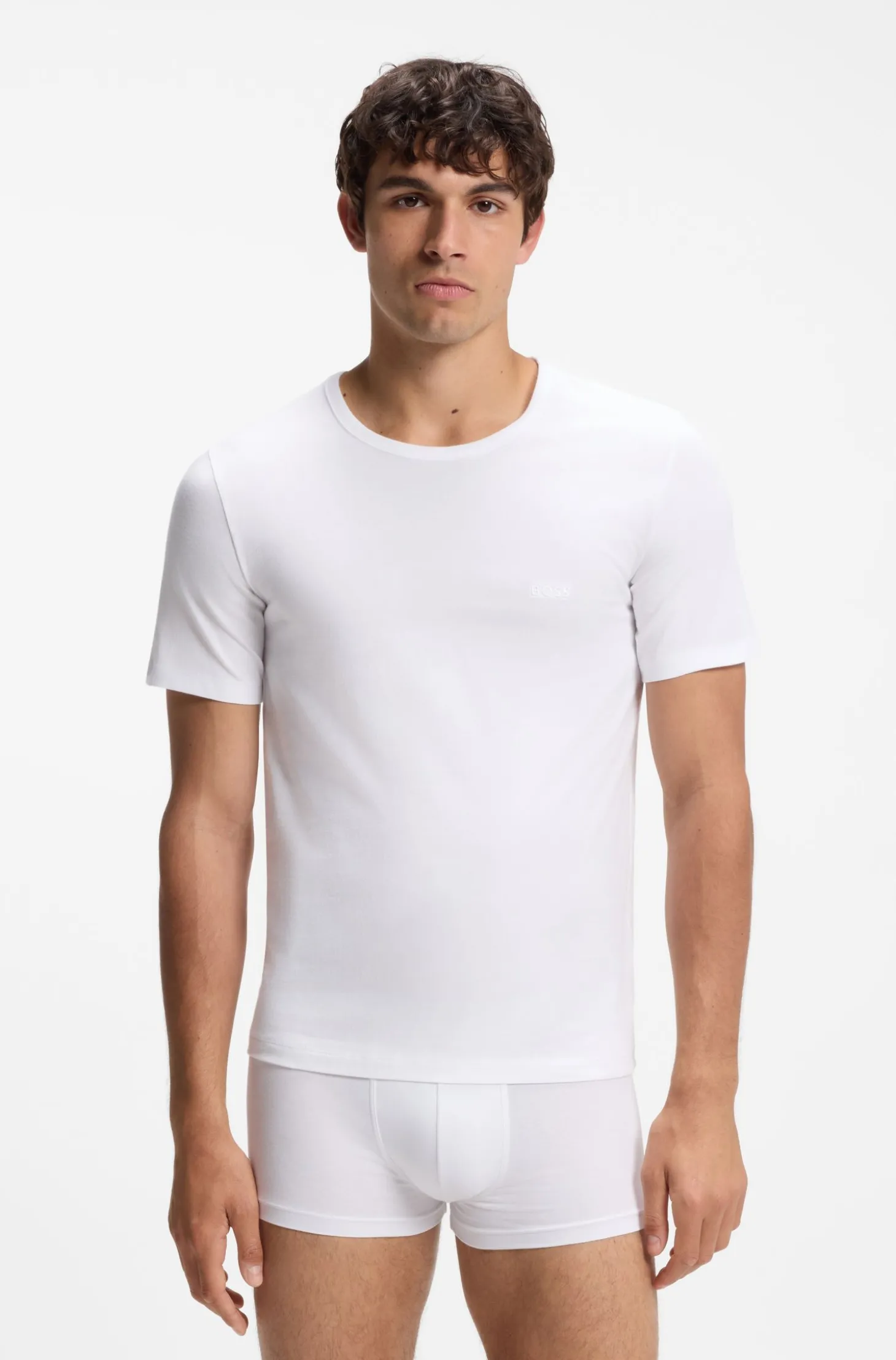 Dreierpack T-Shirts aus Baumwolle mit Logo-Stickerei