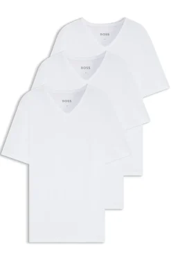 Dreierpack T-Shirts mit V-Ausschnitt aus Baumwolle