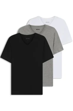 Dreierpack T-Shirts mit V-Ausschnitt aus Baumwolle
