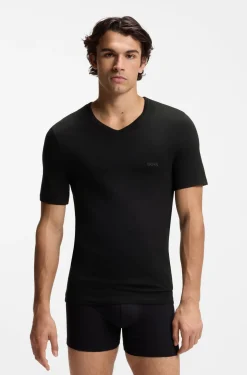 Dreierpack T-Shirts mit V-Ausschnitt aus Baumwolle